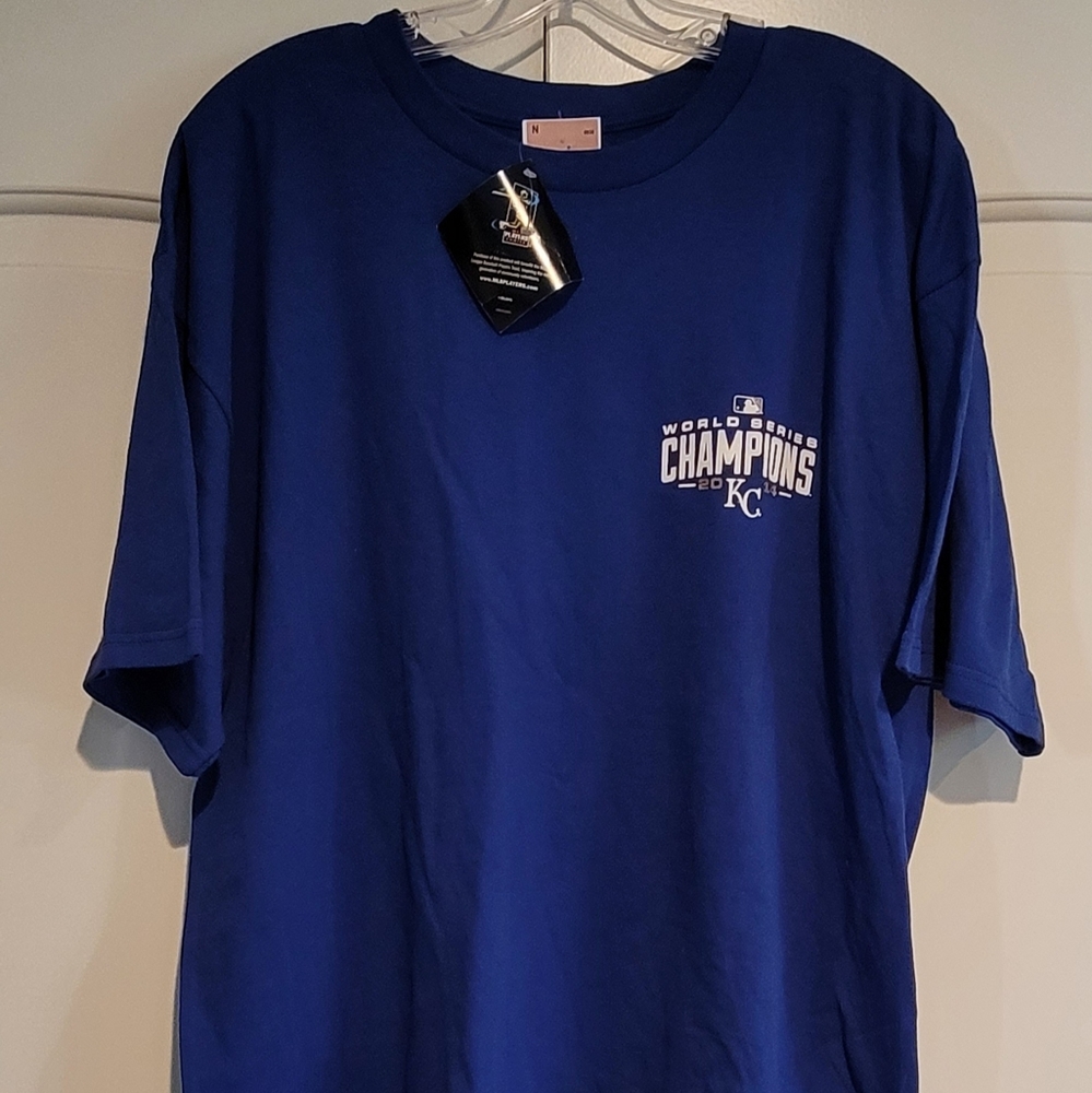 Men's Majestic KC Royals 2014 World Series error t shirt XL READ! RARE!